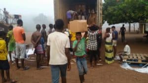 Books arriving in Sierra Leone